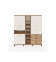 Hyperion Dolap 13 Raflı 3 Çekmeceli 6 Kapaklı 220x44x243 Çam-Aytaşı/Çam