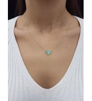 Kelebek Lazer Mineli Minimal Kolye (Karışık)