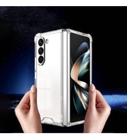 Lexroo Samsung Galaxy Z Fold 5 Uyumlu Kılıf Tamamen Şeffaf Anti Şok Airbag Anti Shock Esnek Sert