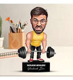 Kişiye Özel Güçlü Erkek Karikatürlü Biblo
