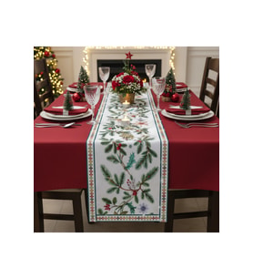 Yılbaşı Temalı Dijital Baskılı Runner Örtüsü Christmas 40x140 cm