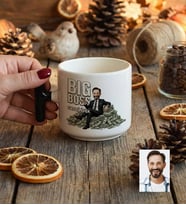 Kişiye Özel Karikatürlü Erkek Patron T Kupa Doğum Günü Hediyesi