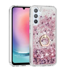 Microsonic Samsung Galaxy A15 Kılıf Glitter Liquid Holder Pembe (Pembe)