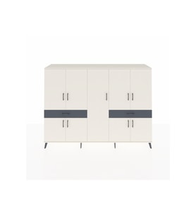 Hyperion Dolap 12 Raflı 2 Çekmeceli 8 Kapaklı 220x44x163 Aytaşı-Aytaşı/Antrasit