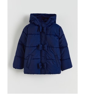 LCW Kids Lacivert Kapüşonlu Kız Çocuk Şişme Mont
