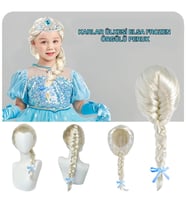 Platin Altın Dore Renk Karlar Ülkesi Elsa Frozen Peruğu Çocuk Boy