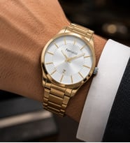 Ferrucci Gold Renk Takvimli Klasik Model Çelik Erkek Kol Saati