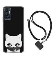 Infınix Hot 12 Kılıf Silikon Boyun Askılı İpli Desenli Silikon Pandemi Cat 1729