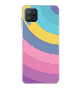 Samsung Galaxy M12 Kapak Renk Cümbüşü Tasarımlı Şeffaf Silikon Kılıf
