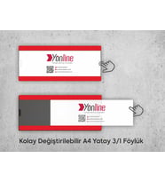 Okul Sınıf Kapı İsimliği Kapı ve Duvar Tipi Kolay Değiştirilebilir A4 1/3 Föylük (Kırmızı)