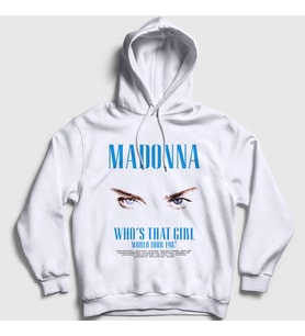 Presmono Unisex Beyaz Tour Who's That Girl Madonna Kapüşonlu Sweatshirt 545497tt