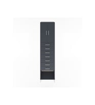 Hyperion Dolap 2 Raflı 7 Çekmeceli 2 Kapaklı 60x44x243 Antrasit-Antrasit