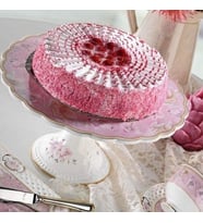 Prestige Series Royal Queen Pasta Sunum Tabağı Pembe Kek Tabağı Bone Porselen