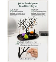 Siyah Geyik Temalı Takı ve Mücevher Düzenleyici Askılık Standı