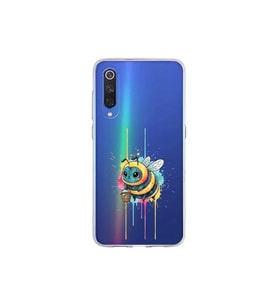 Xiaomi Mi 9 ile uyumlu Splash arı tasarımlı şeffaf silikon kılıf