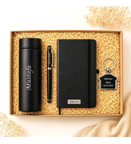 Kişiye Özel Premium Hediye Kutusu İsim Yazılı Dereceli Termos, Defter, Kalem & Anahtarlık Seti