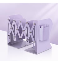 Tutucu, Masaüstü Kitap Desteği ve Raf Düzenleyici Stand, 9-42 cm Genişleyebilir, Mıknatıslı Kalemlik Hediyeli (Mor)