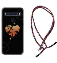TCL 10L 10 Plus 10SE 20E 20SE 30 L7 Kılıf Boyun Asklı Rasta Silikon Plane Heart 1721