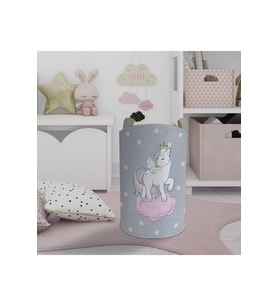 MEKTA HOME BEBEK VE ÇOCUK ODASI Seksekli Unicorn Desenli Oyuncak Sepeti