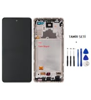 Tkgz - Samsung Galaxy A72 - SM-A725 Uyumlu Lcd Ekran Dokunmatik - A - Kalite ÇITALI BEYAZ + TAMİR SETİ