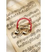 Müzik Notası ve Kulaklık Tasarımlı Özel Mine İşçiliği Broş