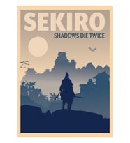 Sekiro Shadows Die Twice - Minimalist Seyahat Tarzı - Video Oyunu Sanat Tablo Ahşap Poster Dekoratif