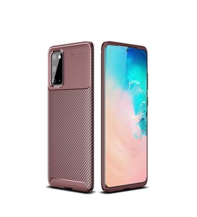 Samsung Galaxy S20 Kılıf Esnek Soft Karbon Tasarım Legion Serisi (Kahverengi)