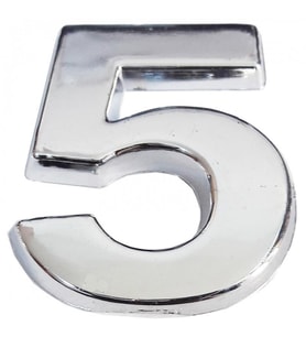 Cemax Krom Yapışkanlı 5 Rakamı 5 cm
