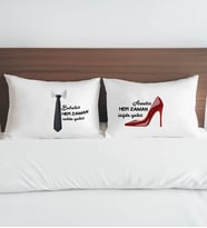 BK Gift Sevgili Tasarımlı Pamuklu 2’li Yastık Kılıfı Seti-9 50x70cm, Sevgiliye Hediye, Ev Hediyesi, Tasarım Ev Tekstili