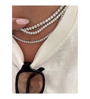 Luxury 3 Sıra Büyük Taşlı Altın Zirkon Kolye Choker Kolye