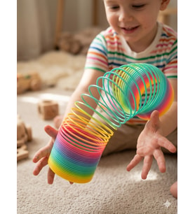Büyük Boy Gökkuşağı Stres Yayı Oyuncak Stres Yayı - 8 cm çapında - 1 Adet