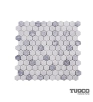 1’’ Hexagon Muğla B. - Gümüş Eskitme Mermer Mozaik