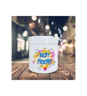 Best Friend Yazılı Küllük Pop Art Baskılı Kül Tablası K-112