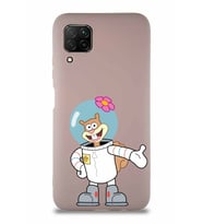 Huawei P40 Lite Soft Premier Kapak Sandy Tasarımlı Silikon Kılıf - Pudra (Şeffaf)