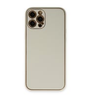 Apple İphone 12 Pro Max Kılıf Coco Deri Silikon Kapak - Beyaz