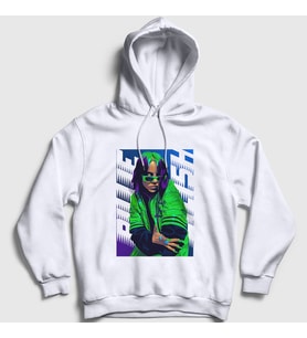Presmono Unisex Beyaz Green Billie Eilish Kapüşonlu Sweatshirt 154307tt