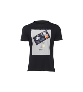 Biggdesign Faces Space Lovers Erkek T-Shirt (Siyah)