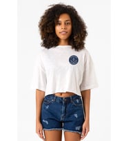 Gen V Godolkin University Emblem Beyaz Kırçıllı Kadın Crop Tshirt