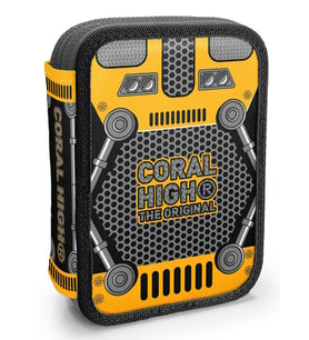 Coral High Erkek Çocuk Organizer Kalemlik/Kalem Çantası - Siyah Sarı Robot (Çok Renkli)