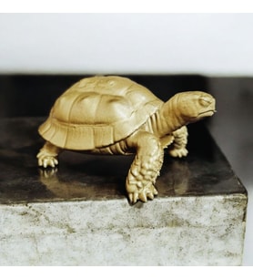 Kaplumbağa Biblo Heykel  3D Baskı  Masa Üstü Dekoratif Obje 10x10x8 cm (Sarı Altın)