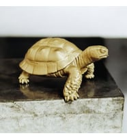 Kaplumbağa Biblo Heykel  3D Baskı  Masa Üstü Dekoratif Obje 10x10x8 cm (Sarı Altın)