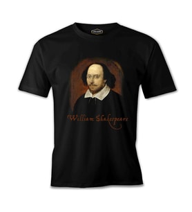 William Sheakspeare - Portre Siyah Erkek Tshirt