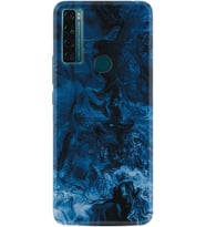 TCL 20 SE Kılıf Silikon Desen Blue Zigzag 1687