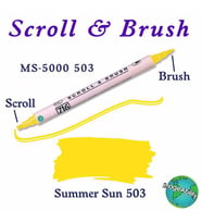 Zig Scroll & Brush Çift Çizgi ve Fırça Uçlu Kaligrafi ve Gölgeleme Kalemi 503 Summer Sun 