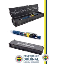 Fenerbahçe Orijinal Lisanslı Uçlu Kalem 0.7 Hediyelik Ahşap Kutulu  (Lacivert-Sarı)