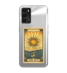 Oppo A16 / A55 Uyumlu The Sun Tarot Tasarımlı Şeffaf Telefon Kılıfı