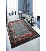 Kırmızı Modern Klasik Kaymaz Tabanlı Dekoratif Halı AR122 - 100 x 160 cm