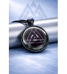 Siyah Metal Üzerine  Cam Kaplama Viking Norse Valknut Sembol Viking Kolye