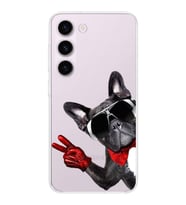 PrintiFy Samsung Galaxy S23 ile Uyumlu Köpek 2 Kamera Korumalı Şeffaf Kılıf