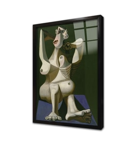 Saçlarını Tarayan Kadın Pablo Picasso Çerçeveli Cam Tablo